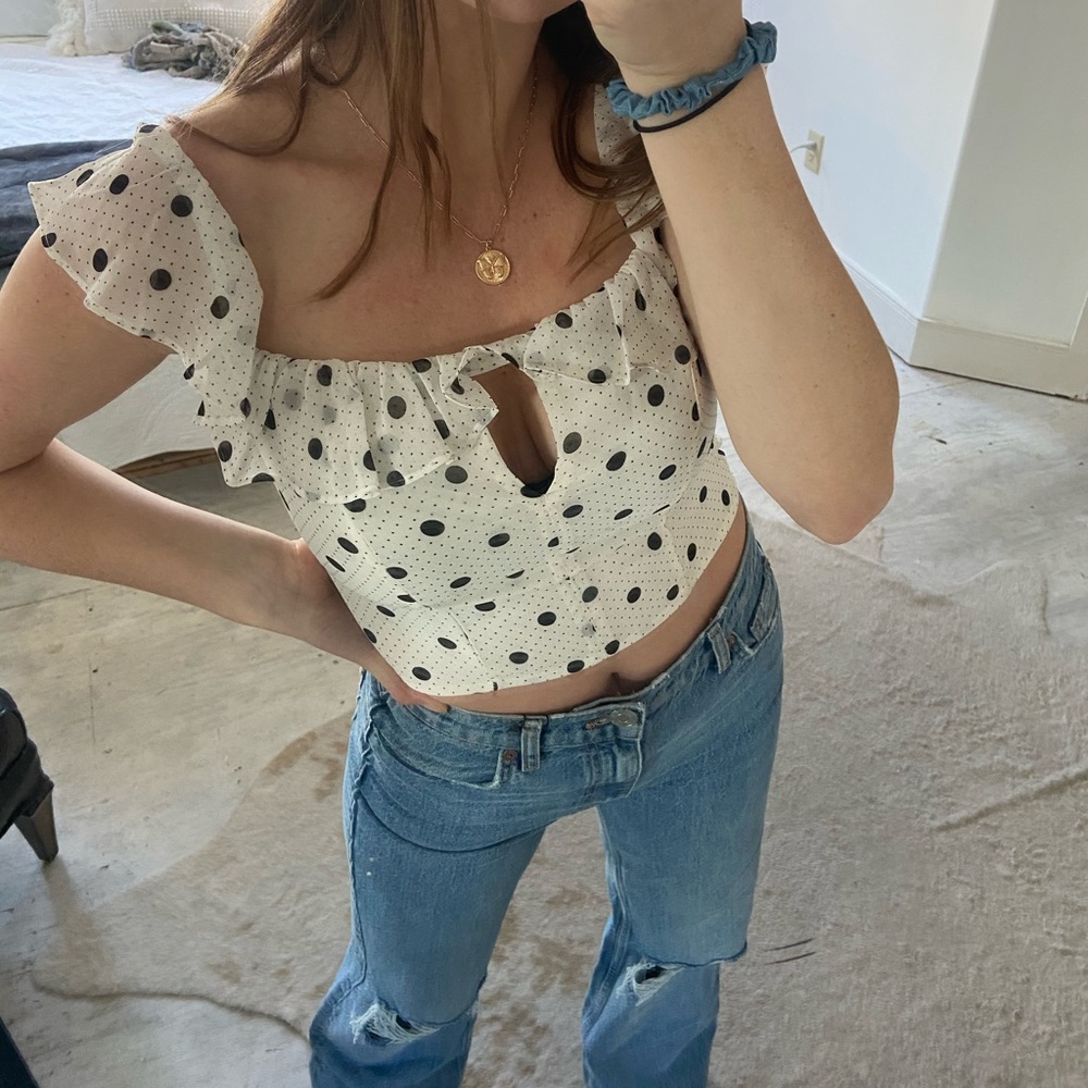 NWT Express Dotted Crop Top